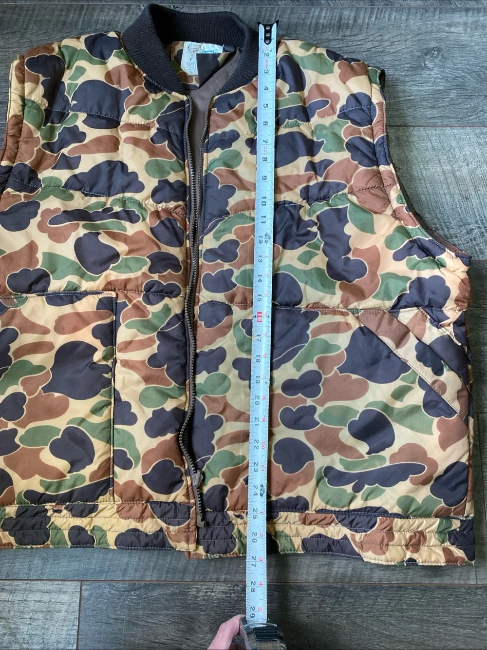 Men's Vintage Duck Camo Quilted Bomber Jacket - Brown/Green